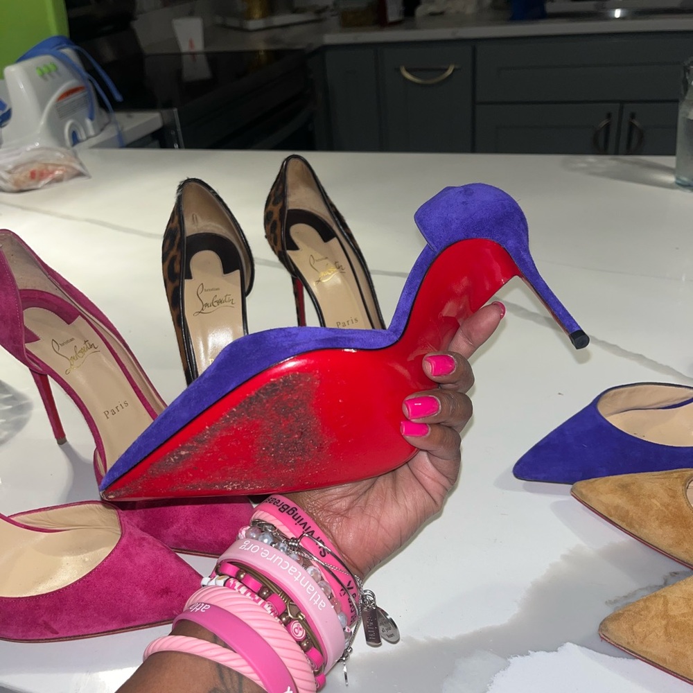 Christian Louboutin Pink and Brown Heels - Picture 7 of 9